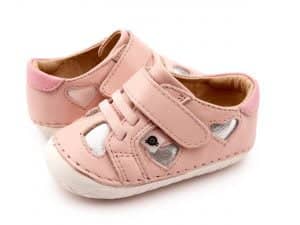 old soles hearty pave powder pink silver pearlised pink detske barefoot topanky dievcenske