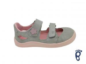 Baby Bare Shoes - Febo - Joy - Grey/Pink