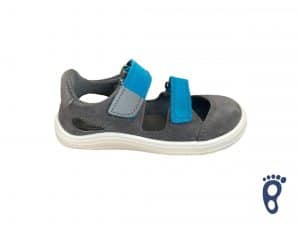 Baby Bare Shoes - Febo - Joy - Grey/Tyrkys