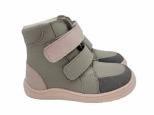 baby bare shoes febo winter grey pink asfaltico kozene detske barefoot zimne topanky