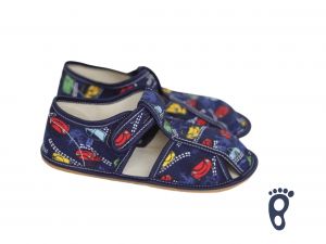 Baby Bare Shoes - Papučky - Navy Cars