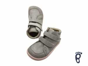 Baby Bare Shoes - FEBO FALL - Grey/Pink - Velúrová koža