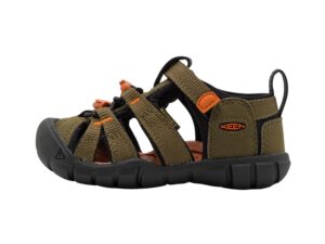 Sandále KEEN - SEACAMP II CNX C - Dark Olive/Gold Flame veľ. 24-31